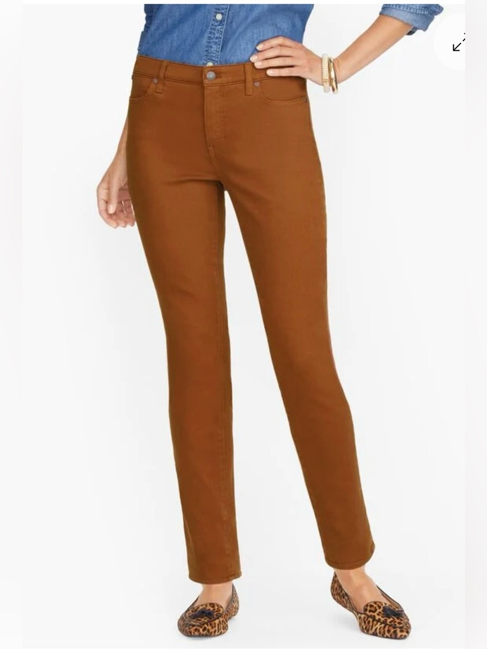 NWT Talbots Slim Straight Ankle mide rise Jeans in Cognac size:6